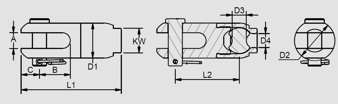 BWRA84 Rope Fork, Aluminum drawing