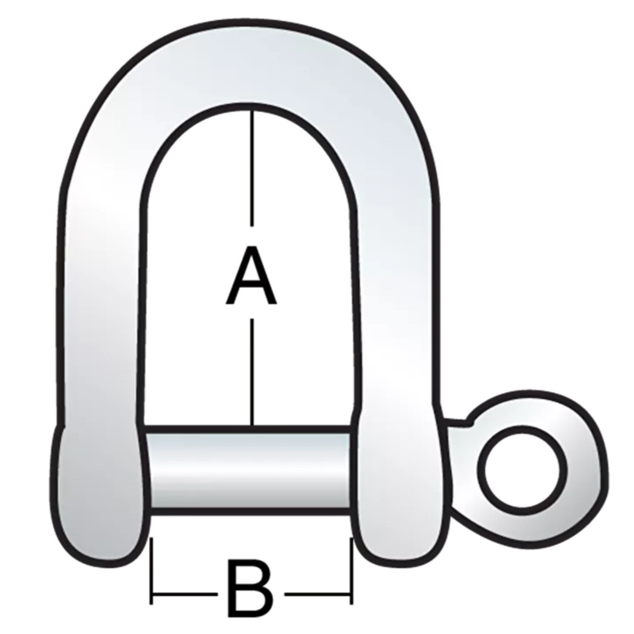 HK138 Stainless Steel Shackle Stamped large drawing