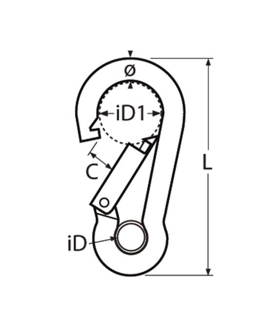 PRH112 Carabiner Closed drawing