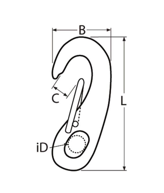 PRH114 Snap Hook drawing