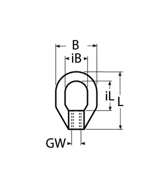 PRH435 Guard Rail Single Eye drawing