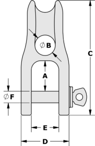 TY15 Halyard Shackle with Sheave 2:1 drawing